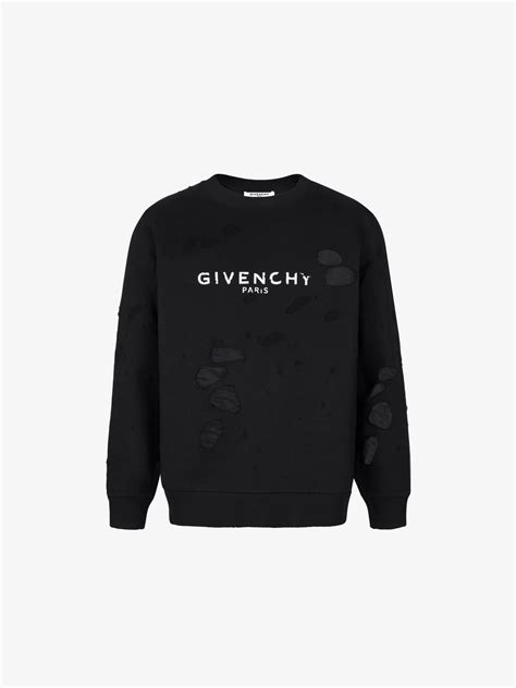 givenchy ladies sweatshirt|Givenchy destroyed sweatshirt.